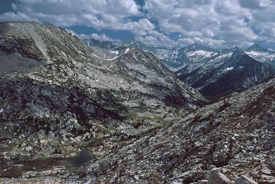 1993CA0407 ©Tim Medley - Laurel Lake, Bighorn Pass 11,250, John Muir Wilderness, CA